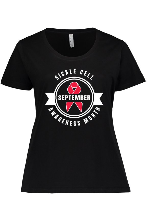 Sickle Cell Awareness Month September with Red Ribbon Women's Plus Size T-Shirt