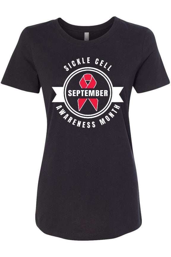 Sickle Cell Awareness Month September with Red Ribbon Women's T-Shirt