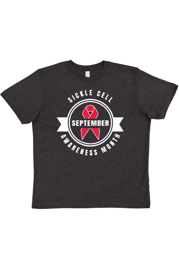 Sickle Cell Awareness Month September with Red Ribbon Youth T-Shirt