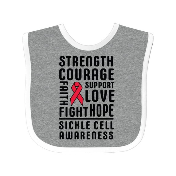 Inktastic Sickle Cell Awareness Strength Courage and Support Boys or Girls Baby Bib