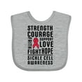 thumbnail image 1 of Inktastic Sickle Cell Awareness Strength Courage and Support Boys or Girls Baby Bib, 1 of 4