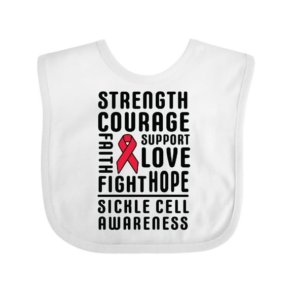 Inktastic Sickle Cell Awareness Strength Courage and Support Boys or Girls Baby Bib