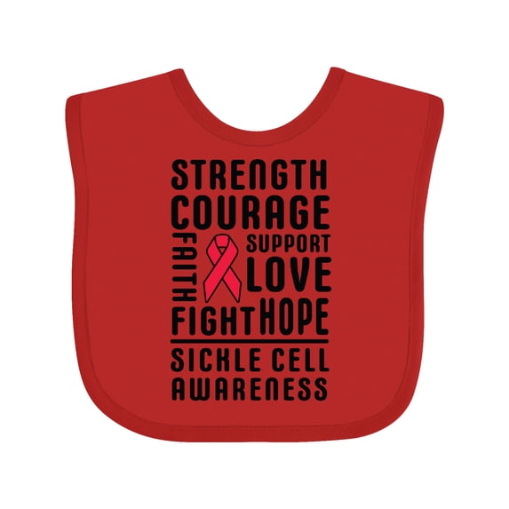 Inktastic Sickle Cell Awareness Strength Courage and Support Boys or Girls Baby Bib
