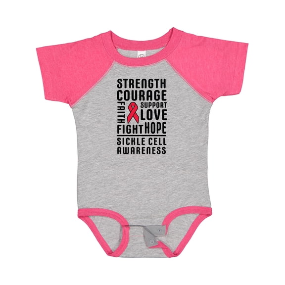 Inktastic Sickle Cell Awareness Strength Courage and Support Boys or Girls Baby Bodysuit