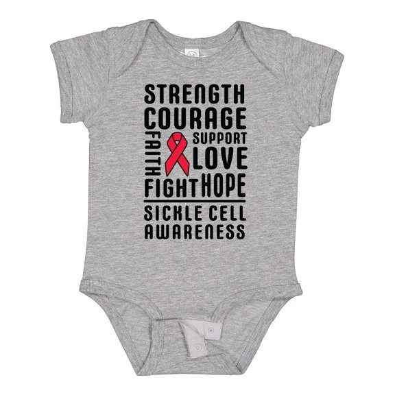 Inktastic Sickle Cell Awareness Strength Courage and Support Boys or Girls Baby Bodysuit