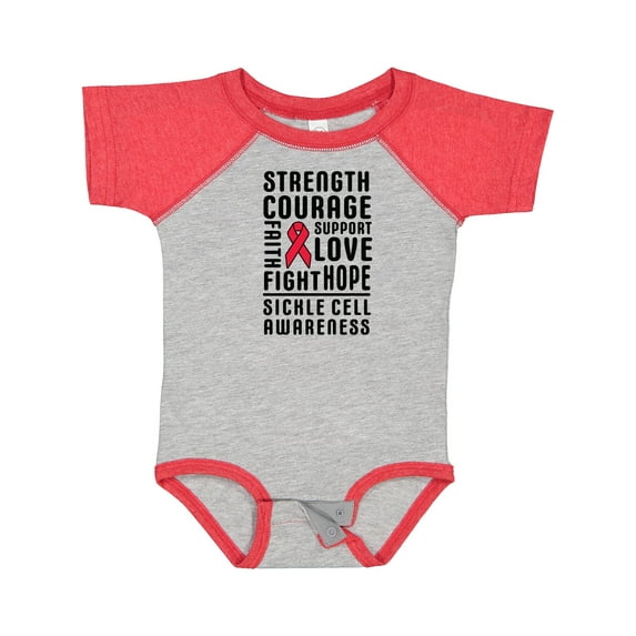 Inktastic Sickle Cell Awareness Strength Courage and Support Boys or Girls Baby Bodysuit