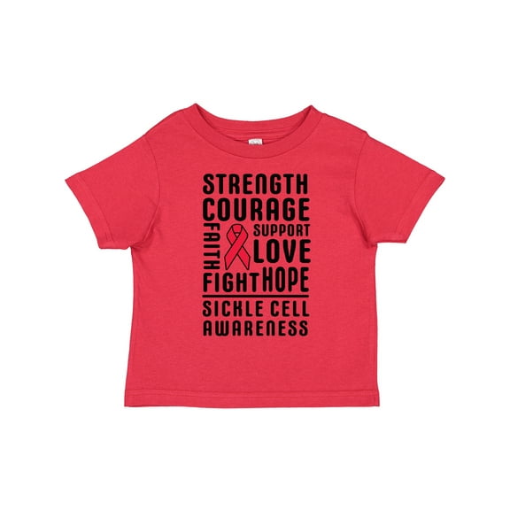 Inktastic Sickle Cell Awareness Strength Courage and Support Boys or Girls Toddler T-Shirt