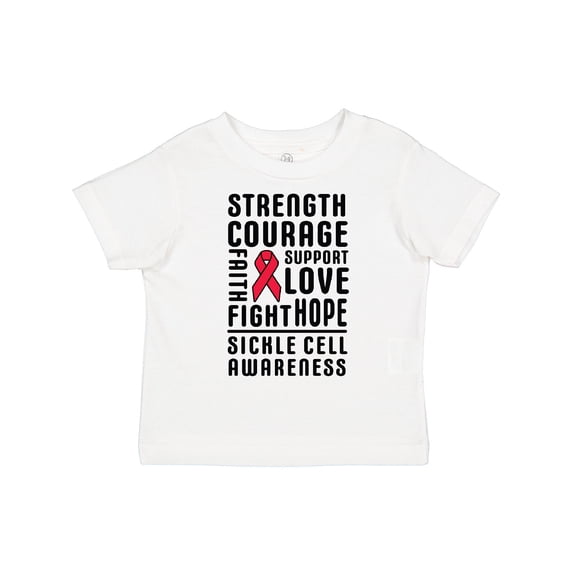 Inktastic Sickle Cell Awareness Strength Courage and Support Boys or Girls Toddler T-Shirt