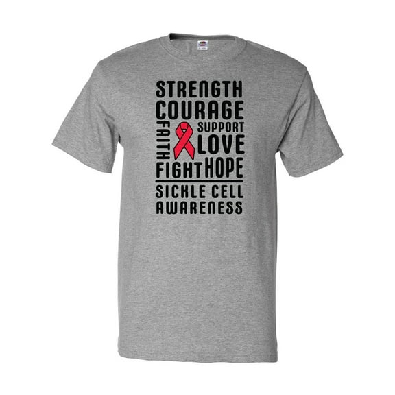 Inktastic Sickle Cell Awareness Strength Courage and Support T-Shirt