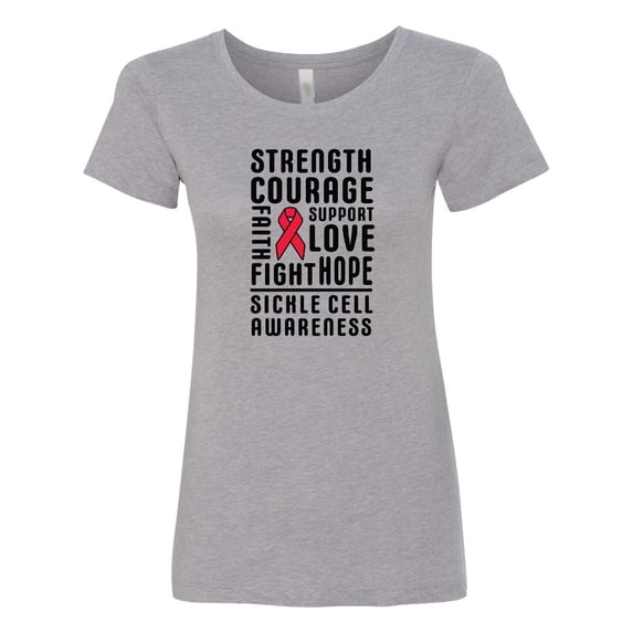 Inktastic Sickle Cell Awareness Strength Courage and Support Women's T-Shirt