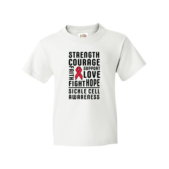 Inktastic Sickle Cell Awareness Strength Courage and Support Youth T-Shirt