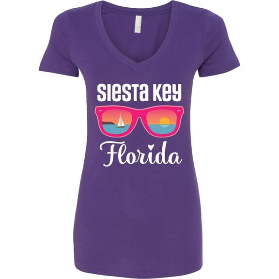 Inktastic Siesta Key Florida Beach Trip Women's V-Neck T-Shirt