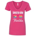 thumbnail image 1 of Inktastic Siesta Key Florida Beach Trip Women's V-Neck T-Shirt, 1 of 5