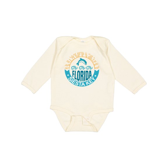 Inktastic Siesta Key Florida Beach Vacation Boys or Girls Long Sleeve Baby Bodysuit