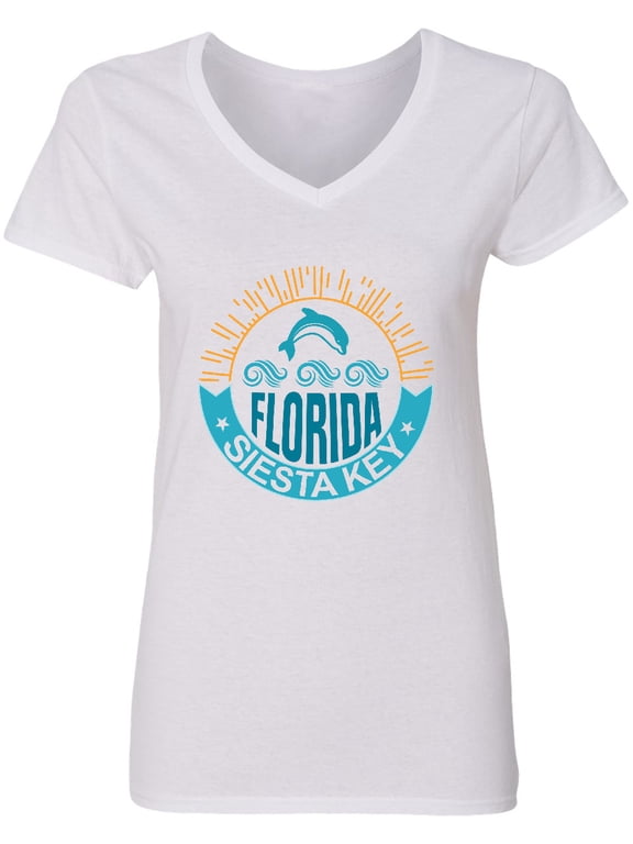 Siesta Key Florida Beach Vacation Women's V-Neck T-Shirt