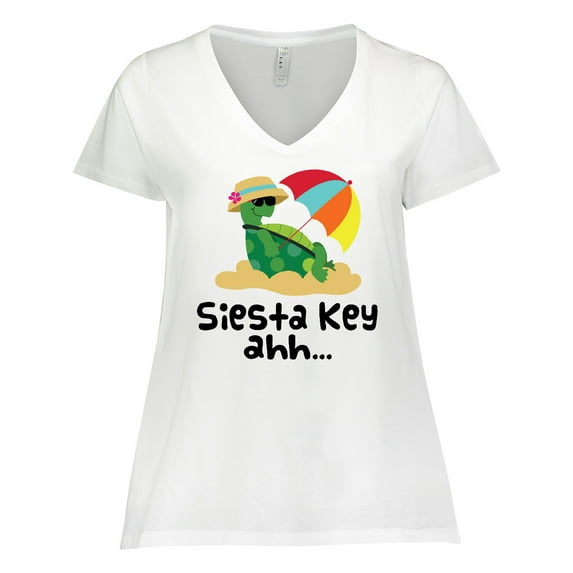 Inktastic Siesta Key Florida Summer Vacation Women's Plus Size V-Neck T-Shirt