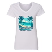 Inktastic Siesta Key Florida Womens V-Neck T-Shirt