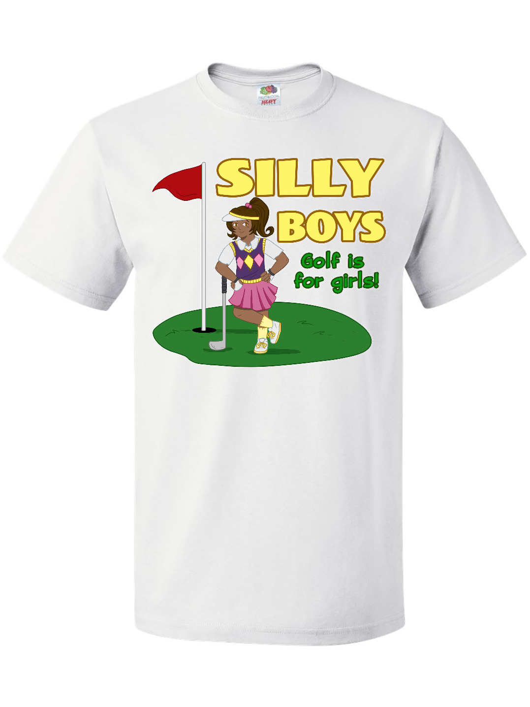 Inktastic Silly Boys Golf is for Girls with Dark Haired Golfer TShirt