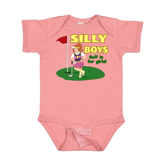 Inktastic Silly Boys Golf is for Girls with Red Haired Golfer Boys or Girls Baby Bodysuit