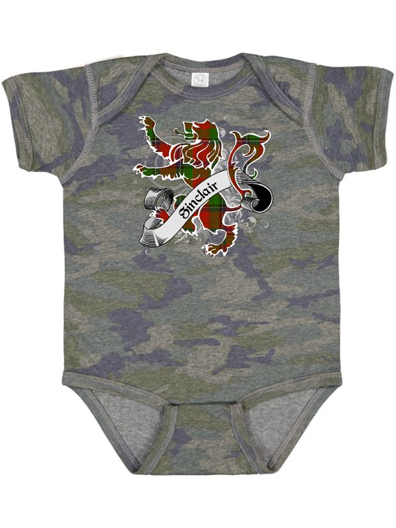 Sinclair Tartan Lion Boys or Girls Baby Bodysuit