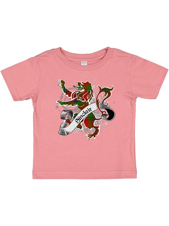 Sinclair Tartan Lion Boys or Girls Baby T-Shirt