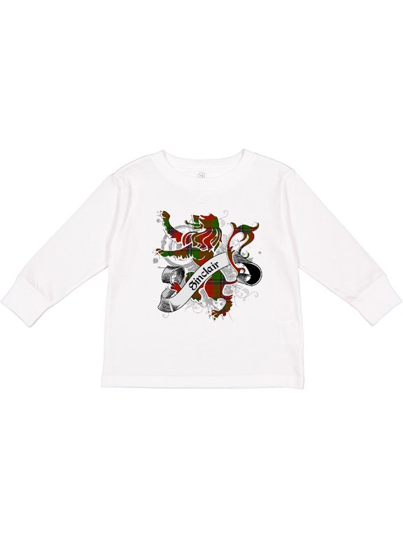 Sinclair Tartan Lion Boys or Girls Long Sleeve Toddler T-Shirt