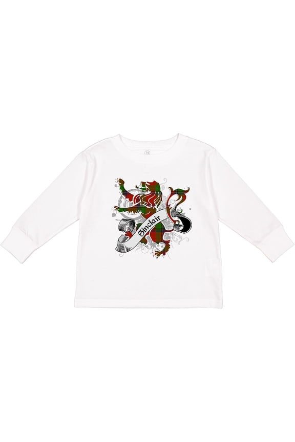 Sinclair Tartan Lion Boys or Girls Long Sleeve Toddler T-Shirt