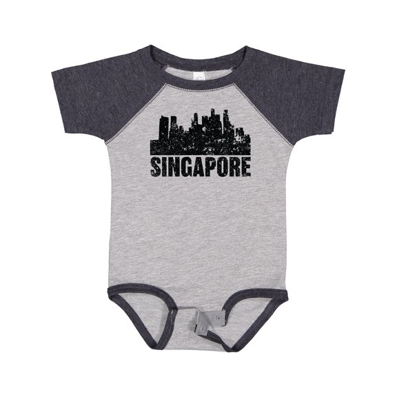 Inktastic Singapore City Skyline with Grunge Boys or Girls Baby Bodysuit