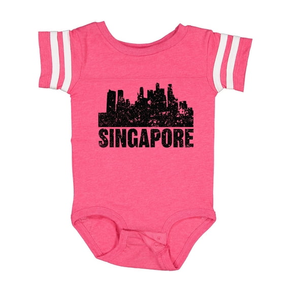 Inktastic Singapore City Skyline with Grunge Boys or Girls Baby Bodysuit