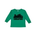 thumbnail image 1 of Inktastic Singapore City Skyline with Grunge Boys or Girls Long Sleeve Toddler T-Shirt, 1 of 5