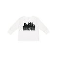 thumbnail image 1 of Inktastic Singapore City Skyline with Grunge Boys or Girls Long Sleeve Toddler T-Shirt, 1 of 5