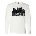 thumbnail image 1 of Inktastic Singapore City Skyline with Grunge Long Sleeve T-Shirt, 1 of 5