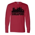 thumbnail image 1 of Inktastic Singapore City Skyline with Grunge Long Sleeve T-Shirt, 1 of 5
