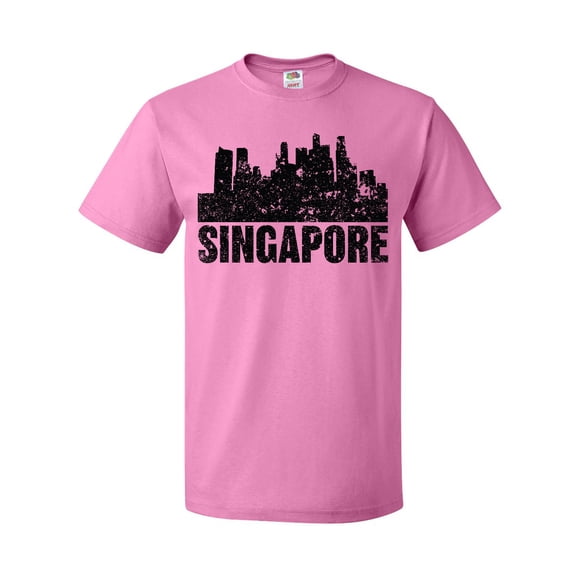 Inktastic Singapore City Skyline with Grunge T-Shirt