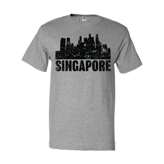 Inktastic Singapore City Skyline with Grunge T-Shirt