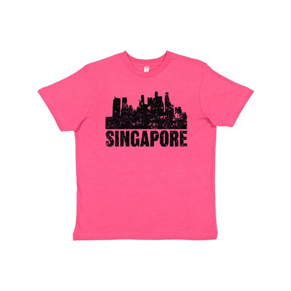Inktastic Singapore City Skyline with Grunge Youth T-Shirt