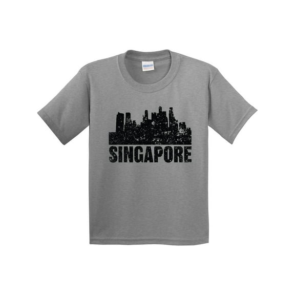 Inktastic Singapore City Skyline with Grunge Youth T-Shirt