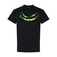 thumbnail image 1 of Inktastic Sinister Grinning Pumpkin Face in Lime Green Glow T-Shirt, 1 of 5