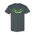 thumbnail image 1 of Inktastic Sinister Grinning Pumpkin Face in Lime Green Glow T-Shirt, 1 of 5