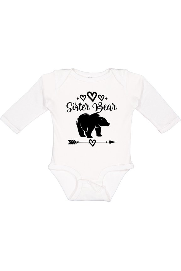 Sister Bear Native Arrow Girls Long Sleeve Baby Bodysuit