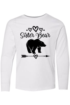 Sister Bear Native Arrow Long Sleeve Youth T-Shirt
