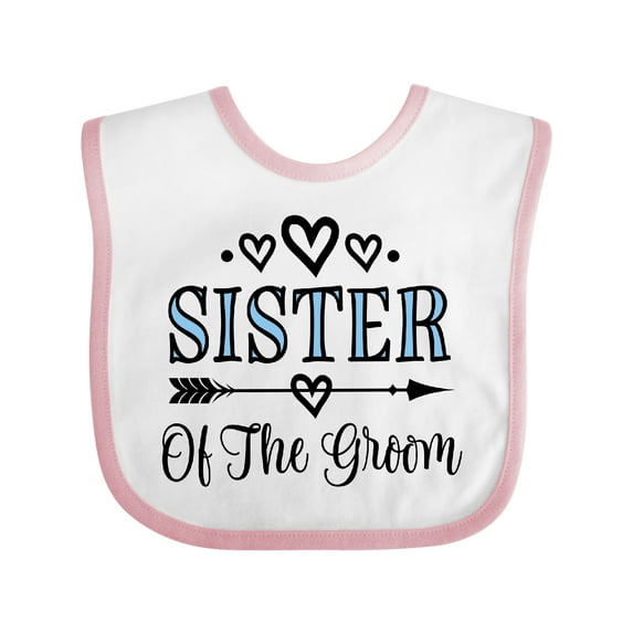 Inktastic Sister Of The Groom Wedding Party Girls Baby Bib