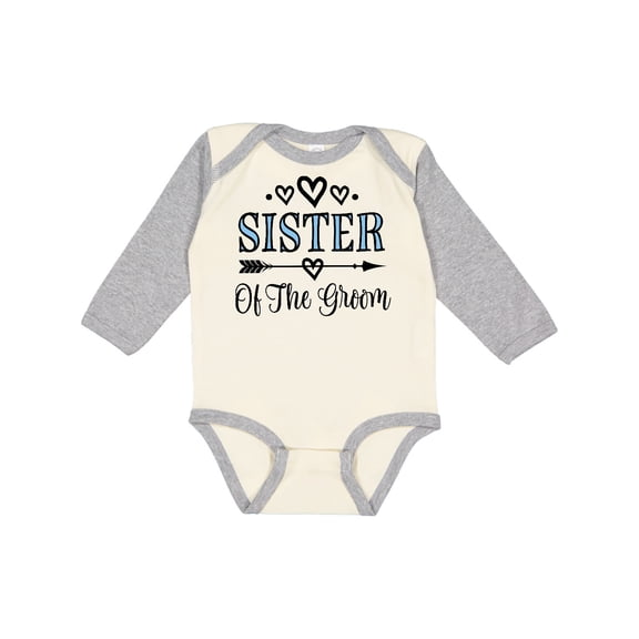 Inktastic Sister Of The Groom Wedding Party Girls Long Sleeve Baby Bodysuit