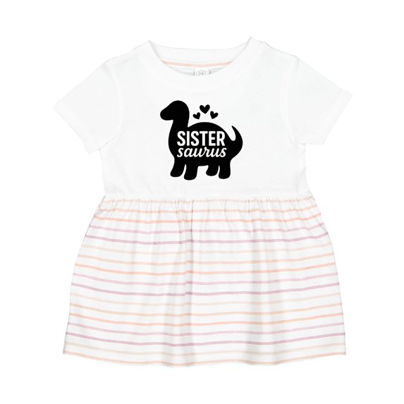 Inktastic Sister Saurus Dinosaur Girls Baby Dress