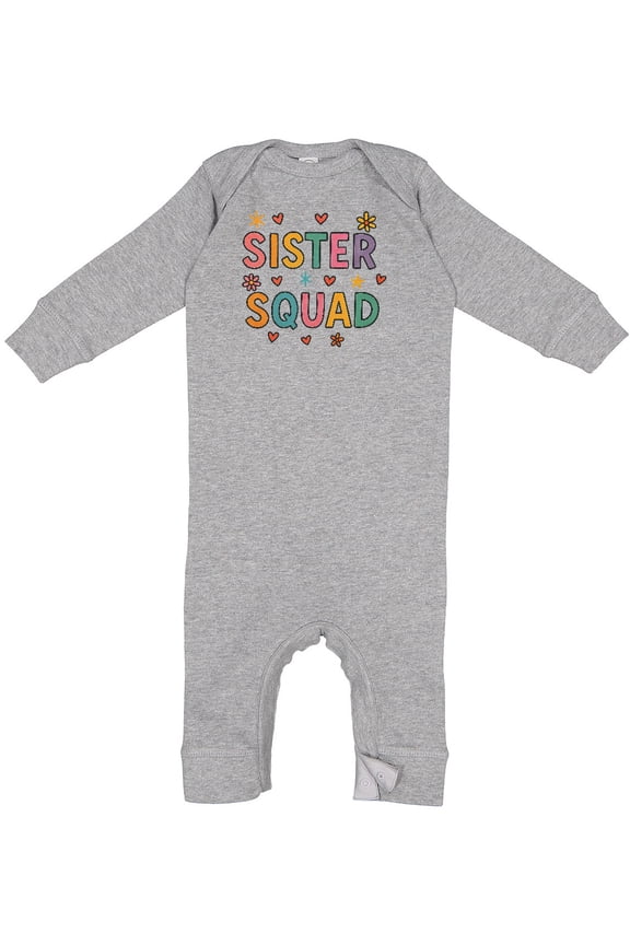Sister Squad Colorful Design Baby Romper Coveralls