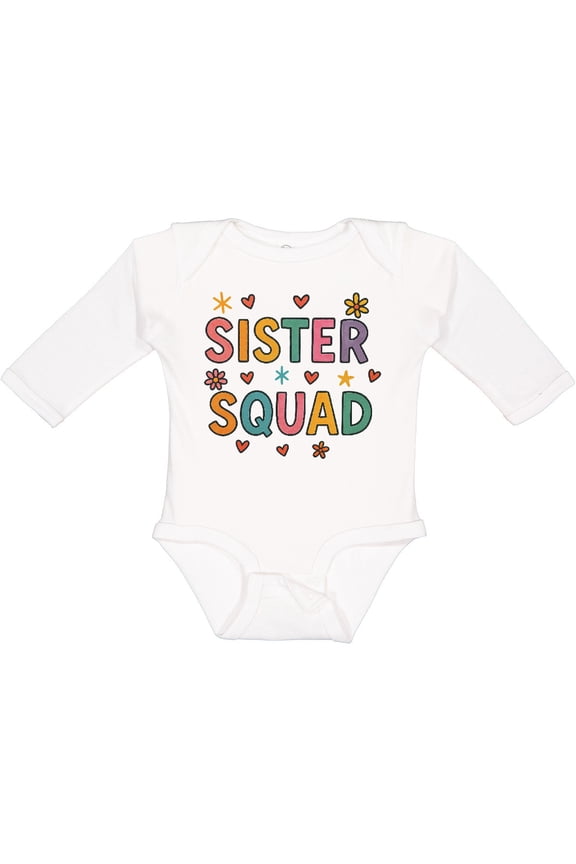 Sister Squad Colorful Design Boys or Girls Long Sleeve Baby Bodysuit