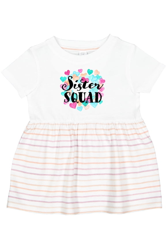 Sister Squad Hearts Girls Baby Dress