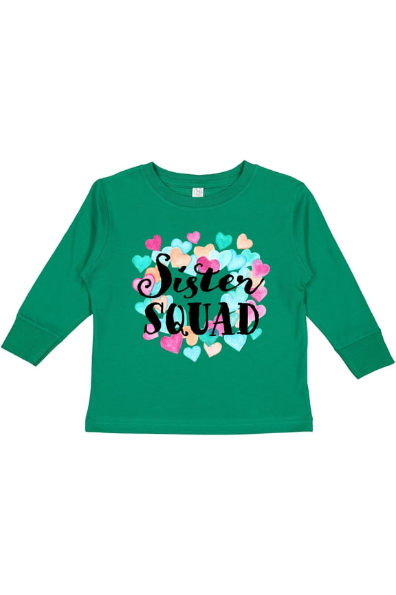 Sister Squad Hearts Girls Long Sleeve Toddler T-Shirt