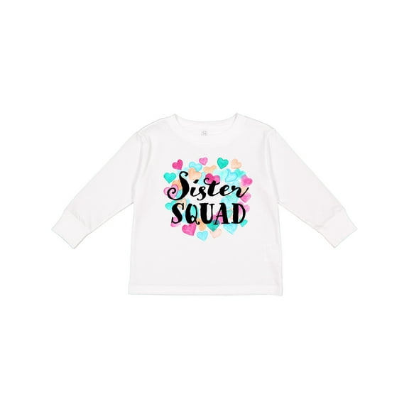 Inktastic Sister Squad Hearts Girls Long Sleeve Toddler T-Shirt