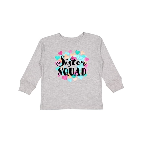 Inktastic Sister Squad Hearts Girls Long Sleeve Toddler T-Shirt